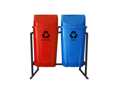 02 LIXEIRAS BASCULANTE COLETA SELETIVA 60 LITROS